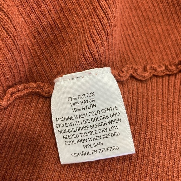 Style & Co Large mock neck cold shoulder blouse flared hem mixed textures - Picture 8 of 8